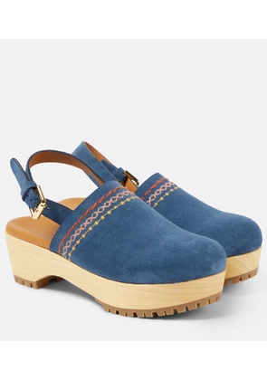 See By Chloé Embroidered suede clogs
