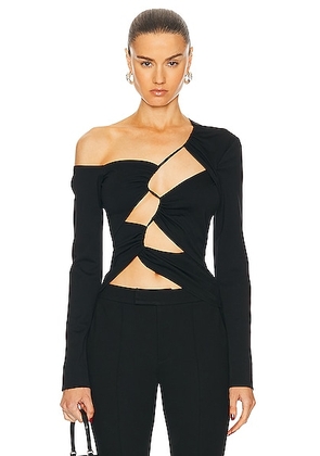 Sid Neigum Centre Tension Cutout Top in Black - Black. Size L (also in M, S, XL, XS).