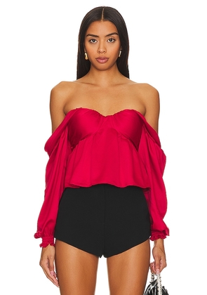 House of Harlow 1960 x REVOLVE Burna Blouse in Red. Size S, XL, XS, XXS.