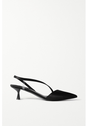 Stella McCartney - Iconic D'orsay Recycled Nylon-blend And Recycled-satin Slingback Pumps - Black - IT35,IT35.5,IT36,IT36.5,IT37,IT37.5,IT38,IT38.5,IT39,IT39.5,IT40,IT40.5,IT41