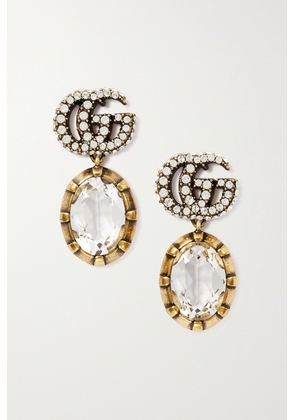 Gucci - Gold-tone And Crystal Earrings - Silver - One size