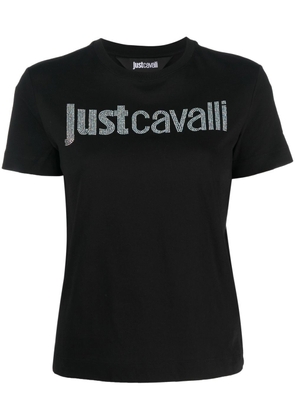 Just Cavalli embellished-logo cotton T-shirt - Black
