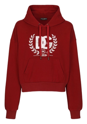 Dolce & Gabbana logo-print drawstring hoodie - Red
