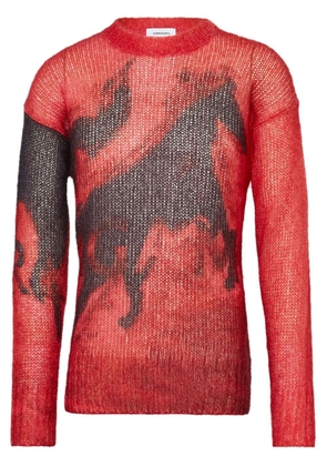 Ferragamo mustang-print mohair-blend jumper - Red