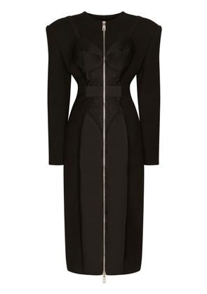 Dolce & Gabbana layered corset-detail coat - Black