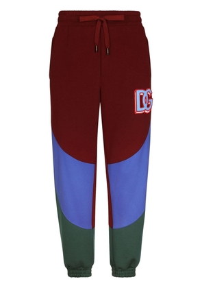 Dolce & Gabbana logo-patch colour-block sweatpants - Red