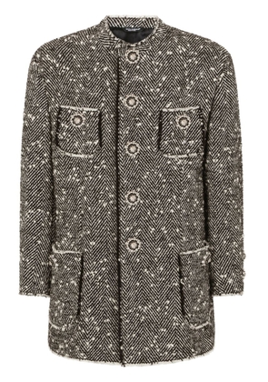 Dolce & Gabbana chevron-knit single-breasted jacket - Neutrals