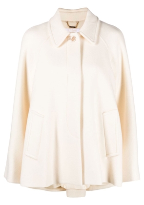 Chloé flared wool-blend jacket - White