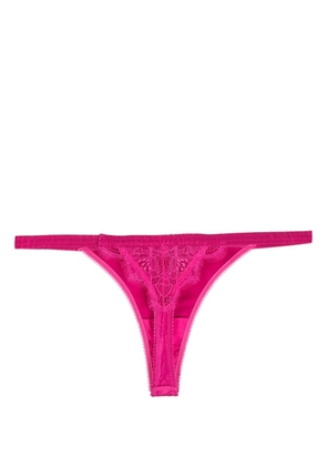 Love Stories Roomservice floral-lace satin thong - Pink