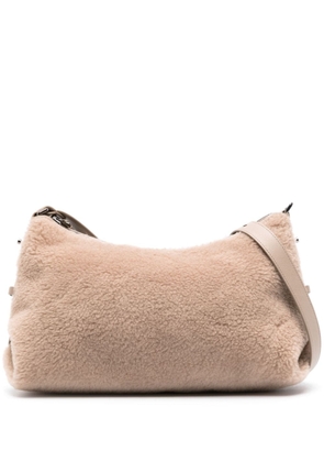 Brunello Cucinelli fleece-texture shoulder bag - Neutrals