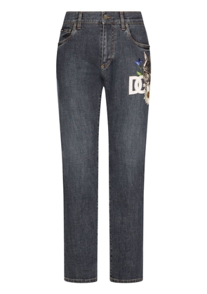 Dolce & Gabbana logo-print straight-leg jeans - Blue