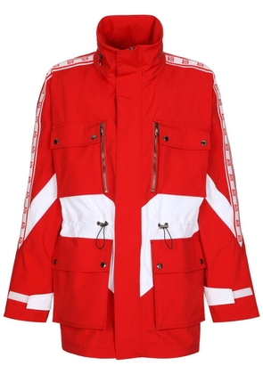 Dolce & Gabbana logo-stripe zip parka jacket - Red