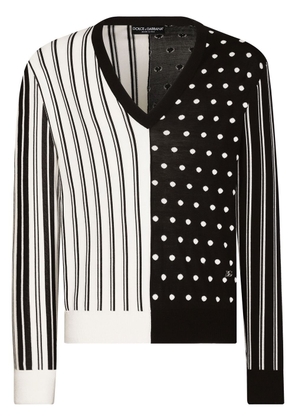 Dolce & Gabbana printed V-neck jumper - Black