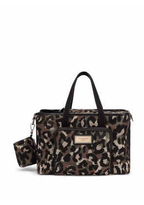 Dolce & Gabbana leopard-print pet carry bag - Black