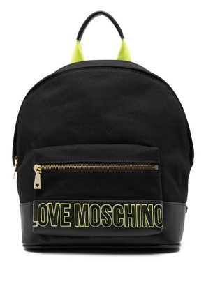 Love Moschino logo-embroidered backpack - Black