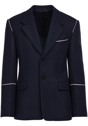 Ferragamo contrast-piping wool single-breasted blazer - Blue