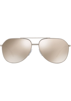 Dolce & Gabbana Eyewear pilot-frame logo sunglasses - Gold