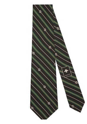 Gucci Interlocking G-print silk tie - Black