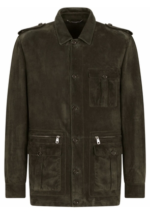 Dolce & Gabbana lamb skin military jacket - Green