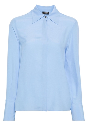LIU JO crepe-textured shirt - Blue