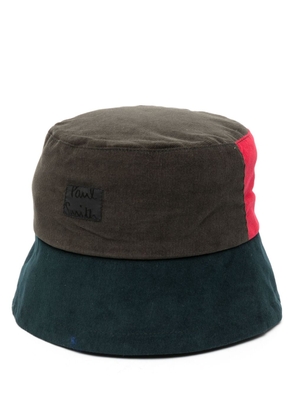 Paul Smith logo-patch corduroy bucket hat - Green