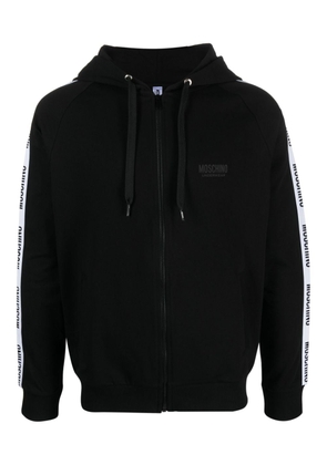 Moschino logo-print zip-up hoodie - Black