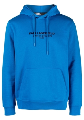 Karl Lagerfeld logo-print drawstring hoodie - Blue