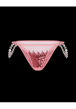 Calista Plunge Underwired Bra in Pink/Silver