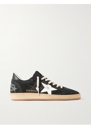 Golden Goose - Ball Star Distressed Suede and Leather Sneakers - Men - Black - EU 39
