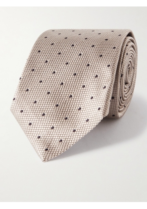 Brunello Cucinelli - Polka-Dot Silk-Jacquard Tie - Men - Gray