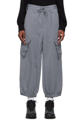 Y-3 Gray Crinkled Trousers
