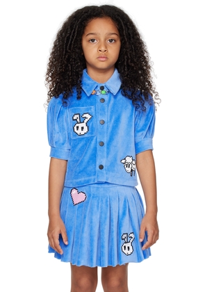 NZKidzzz Kids Blue Pixel Bunny Shirt