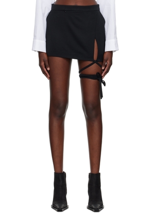SRVC Black Strap Mini Skirt