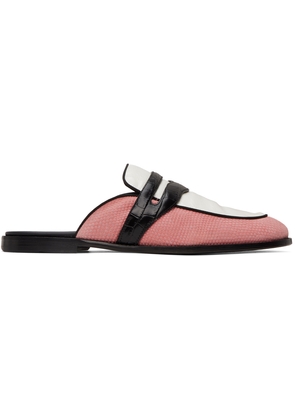Human Recreational Services Pink & White Palazzo Mules