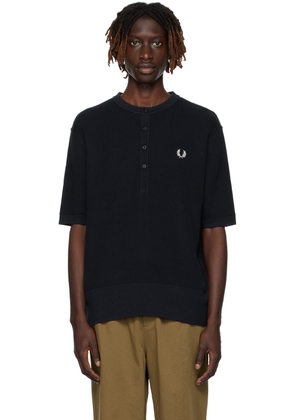 Fred Perry Navy Button Henley