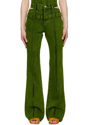 Andersson Bell Green Joan Double Waist Jeans