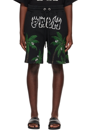 Palm Angels Black Palm & Skull Shorts