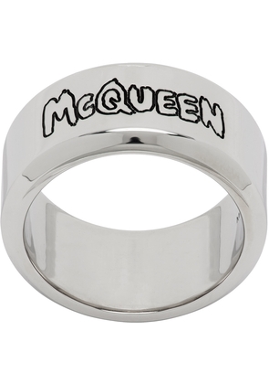 Alexander McQueen Silver Graffiti Ring