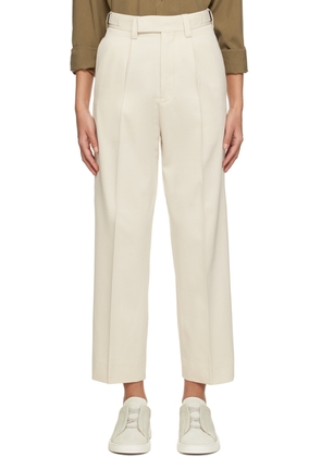 ZEGNA Off-White Double Pleats Trousers