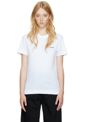 ZEGNA White Embroidered T-Shirt