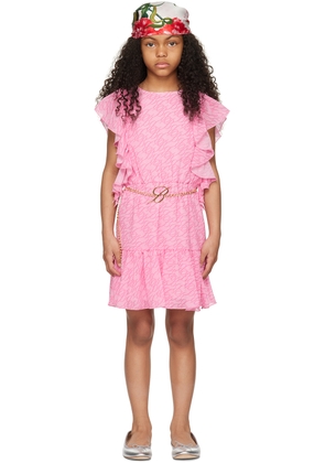 Miss Blumarine Kids Pink Ruffle Dress