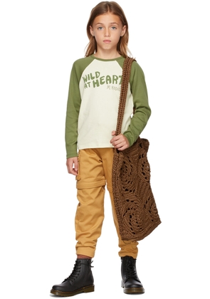 Mini Rodini Kids Green & Beige 'Wild At Heart' Long Sleeve T-Shirt