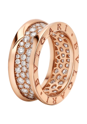 Bvlgari Rose Gold And Diamond B.Zero1 Ring