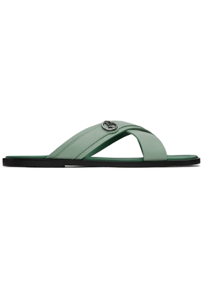 Giorgio Armani Green Criss-Cross Sandals