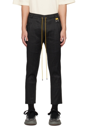 Rhude Black Pinstripe Trousers