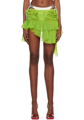 Ester Manas Green Ruched Miniskirt
