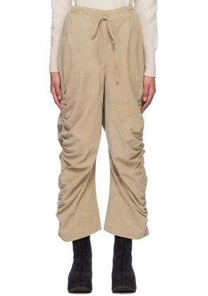 Lauren Manoogian Tan Ruched Trousers