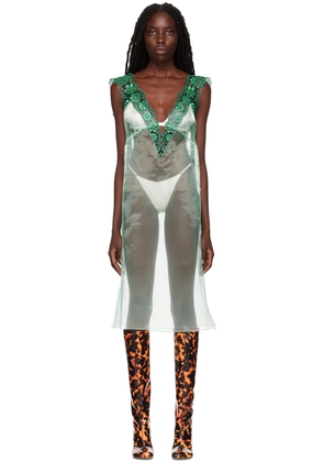 Meryll Rogge Green Sheer Midi Dress