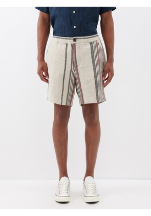 OLIVER SPENCER Osborne Straight-Leg Checked Organic Linen Shorts for Men