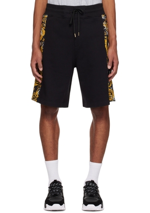 Versace Jeans Couture Black & Yellow Paneled Shorts
